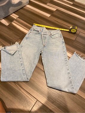 Agolde Light Blue High-Rise Straight Leg Jeans
